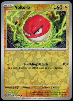 Voltorb 100/165 Common Professor Program Promos Pokemon Card Reverse Holo NM - Image 1