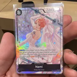 Bandai One Piece Card Game Nami OP15-086 SR Alt Art Holo - Image 1