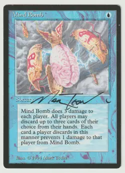 Signed Mind Bomb MP The Dark Artist Mark Tedin 1994 MTG Magic Misprints Vintage! - Image 1
