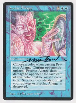 Signed Psychic Allergy LP The Dark Artist Mark Tedin MTG Magic Reserved List EDH - Image 1