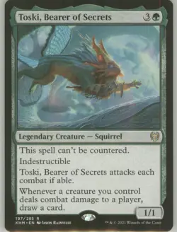 Toski Bearer of Secrets 197 Regular Border Non-Foil Near Mint KHM MTG - Image 1