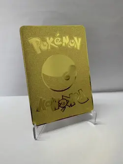 Pokemon Van Gogh Charizard with Grey Felt Hat HP250 Gold Metal Card Collectible - Image 3