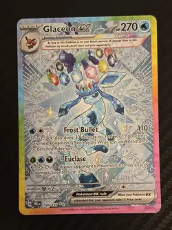 POKEMON TCG Prismatic Evolutions GLACEON EX SIR 150/131 SLIGHT CORNER DAMAGE - Image 2