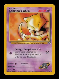 Sabrina's Abra 91/132 Gym Heroes Pokemon Unlimited - Image 1
