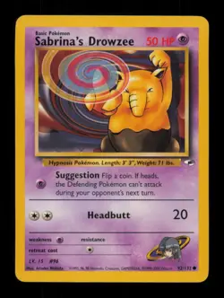 Sabrina's Drowzee 92/132 Gym Heroes Pokemon Unlimited - Image 1