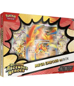 Pokemon TCG: Mega Evolution Ascended Heroes Mega Emboar ex Box Factory-Sealed - Image 1