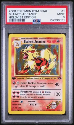 2000 Pokemon Gym Challenge - #1 Blaine's Arcanine [1st Edition] Holo - PSA 9 - Image 1