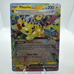 Pokemon Pikachu EX 057/191 Sv08 Surging Sparks Tera Double Rare Holo - Image 1