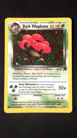 GRADEABLE Dark Vileplume Holo 13/82 NM+NEVER PLAYED! Team Rocket Pokemon - Image 1