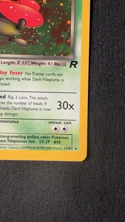GRADEABLE Dark Vileplume Holo 13/82 NM+NEVER PLAYED! Team Rocket Pokemon - Image 4