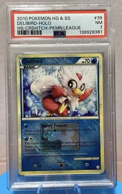 2010 Delibird 39/123 Holo Vintage Heartgold & Soulsilver PSA 7 Pokemon TCG - Image 1