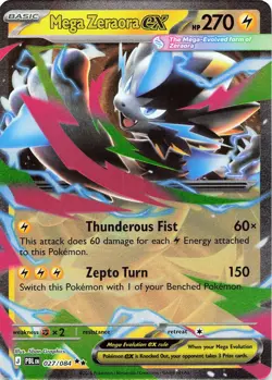 Pokemon TCG Mega Zeraora ex #027/084 Holo ME05: Pitch Black NM - Image 1