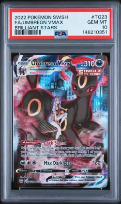 2022 POKEMON SWORD & SHIELD BRILLIANT STARS #TG23 FULL ART/UMBREON VMAX PSA 10 - Image 1