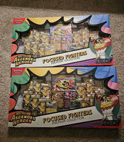Pokemon TCG Focused Fighters Premium Collection 2-Box Lot Hawlucha Hitmonchan - Image 1