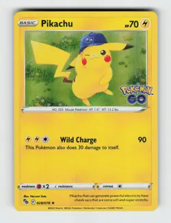 Pikachu 028/078 Holo Rare Pokemon GO Pokemon 2022 Lightly Played - Image 1