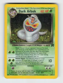 Dark Arbok 2/82 Unlimited Holo Rare Team Rocket Pokemon 2000 Moderately Played - Image 1