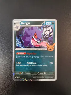2024 Pokemon TCG Gengar 057/091 Uncommon Cosmos Holo Trick Or Trade Stamp A3 - Image 1