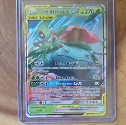 Pokemon TCG Celebi & Venusaur GX 1/181 SM-Team Up Holo TAG TEAM 270HP EN - Image 1