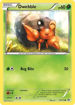 Pokemon TCG Legendary Treasures Dwebble 13/113 Common - Image 1