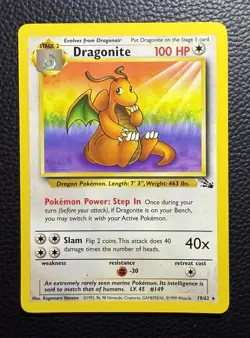 Pokemon TCG Vintage Fossil Dragonite 19/62 LP - Image 1