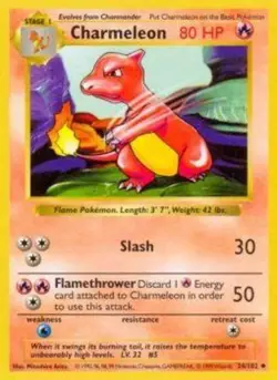 Heavily Played Charmeleon - 24/102 - Uncommon - Shadowless Edition Pokemon Base - Image 1
