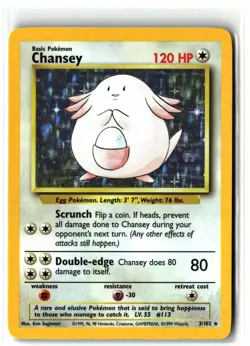 1999 Chansey ⭐ 3/102 Holo Rare Base Set Unlimited WOTC Vintage Pokemon NM/LP - Image 1