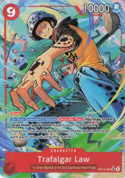Trafalgar Law - (Alternate Art) Foil SR The Azure Sea's Seven OP14-009 NM - Image 1