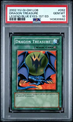 2002 Yu-Gi-Oh! Dragon Treasure LOB 1st Edition Common PSA 10 - Image 1