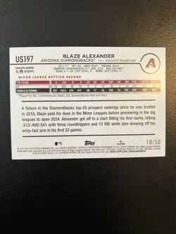 2024 Topps Update Series - Blaze Alexander #US197 Skeleton Foil /50 (RC) Orioles - Image 2