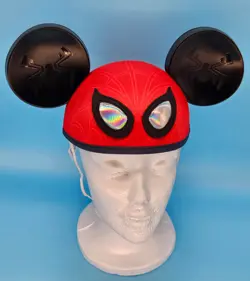 TWO 2024 Disney Parks Marvel Spider-Man Mickey Mouse Ear Hat Cap One Size READ - Image 2