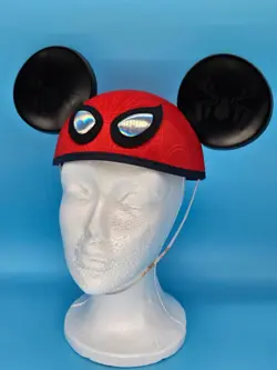 TWO 2024 Disney Parks Marvel Spider-Man Mickey Mouse Ear Hat Cap One Size READ - Image 3