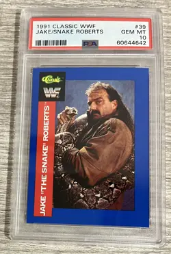 1991 Classic WWF Jake the Snake Roberts #39 PSA 10 Gem MINT - Low POP 1 G15 - Image 1