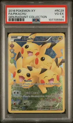 2016 POKEMON XY GENERATIONS RADIANT COLLECTION #RC29 FULL ART/PIKACHU PSA 4 - Image 1