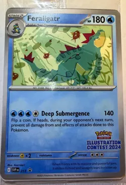 Pokemon Feraligatr #213 Illustration Contest 2024 Scarlet & Violet Promo Cards - Image 1