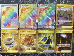Pokemon TCG-Vmax Mixed Lot Of 8 Cards Gold /Rainbow Hyper Rare/legendary Cards - Image 1
