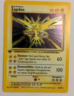 1st Edition Zapdos 16/102 - Holo Rare - Base Set Pokemon Card - German - Image 1