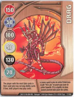 Bakugan DRAG Metal Gate Card COPPER 2008 BA212a-GA-SM-GBL 17/48b - Image 1