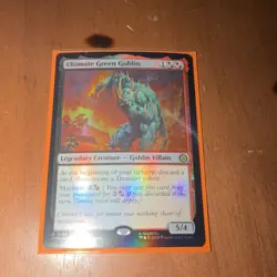 Wizards Magic: The Gathering Ultimate Green Goblin Legendary Foil Pre Release - Image 1