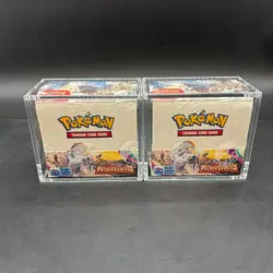 Lot (2) Pokemon TCG Paldea Evolved SV02 Booster Boxes SEALED/NEW w/ Acrylic - Image 1