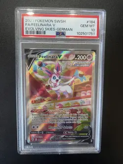 Pokemon Feelinara V PSA 10 Drachenwandel Alt Art 184/203 Evolving Skies POP 69 - Image 1