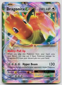 Dragonite EX 72/108 Evolutions Holo Pokemon LP (indents) - Image 1