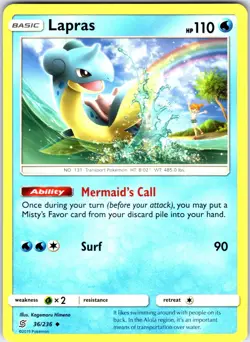 Lapras 36/236 Uncommon Unified Minds Pokemon Near Mint - Image 1