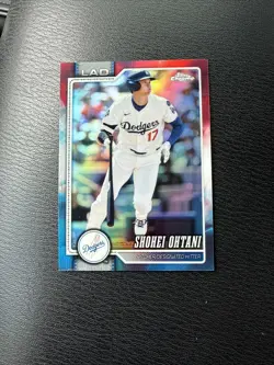 2026 Topps Chrome Shohei Ohtani Red White and Blue Refractor RWB #1 LA Dodgers - Image 1