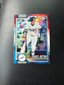 2026 Topps Chrome Shohei Ohtani Red White and Blue Refractor RWB #1 LA Dodgers - Image 2