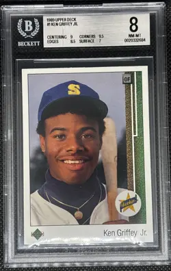 BGS 8 1989 Upper Deck Ken Griffey Jr. Rookie #1 RC Vintage - Image 1