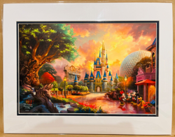 Disney Parks Walt Disney World Thomas Kinkade Studios Four Parks One Land Print - Image 1