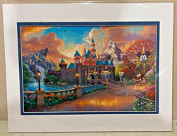 Disneyland Resort Thomas Kinkade Studios Two Parks One Land Deluxe Print New - Image 1