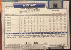 2026 Topps Series 1 Aaron Judge #1 Rainbow Foil Parallel New York Yankees 🔥⚾🔥 - Image 2