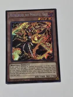 MITSURUGI NO MIKOTO, SAJI SECRET RARE L26D-ENM05 NEAR MINT YUGIOH - Image 1