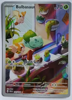 Pokemon TCG Bulbasaur Holo Card Illustration Stellar Crown English Pack Fresh NM - Image 1